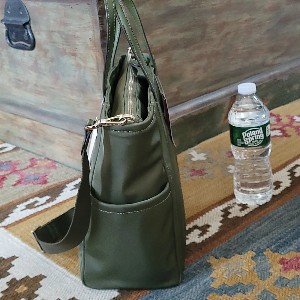 Kate Spade Chelsea Medium Nylon Satchel Crossbody Bag Enchanted Green - Picture 3 of 10